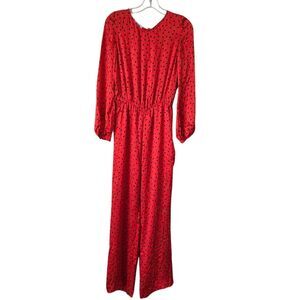 MOSCHINO Cheap and Chic  Red Polka Dot Silk Jumpsuit Size 6